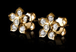 Cinquefoil floral diamond cluster earrings