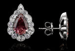 A Pair of Unique Cousins Pink Tourmaline & Diamond Pendalogue Stud Earrings