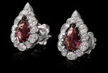 A Pair of Unique Cousins Pink Tourmaline & Diamond Pendalogue Stud Earrings