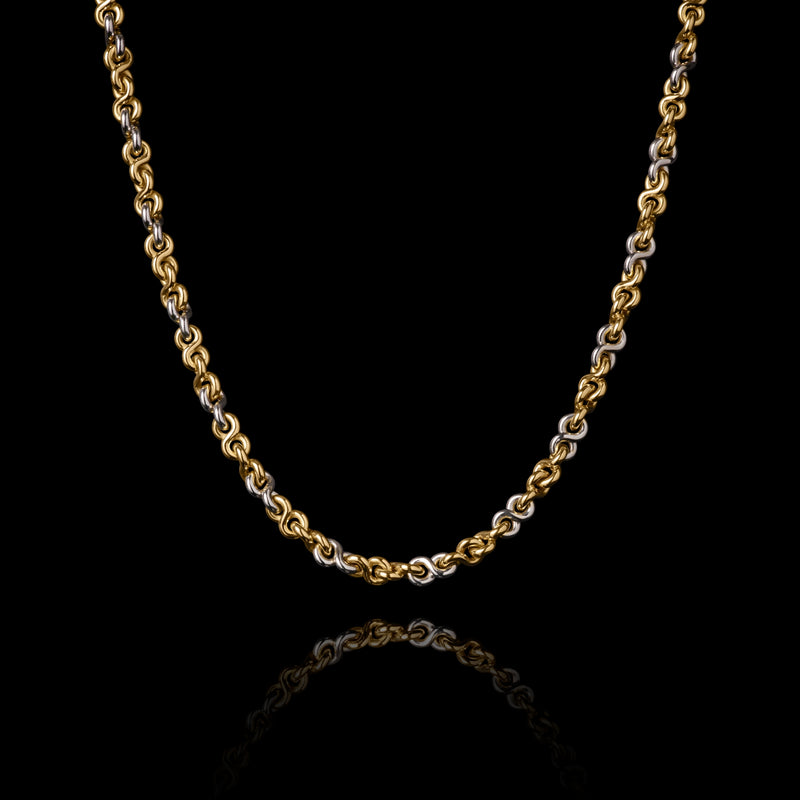 A  Handmade 18 carat Yellow Gold & Platinum Chain