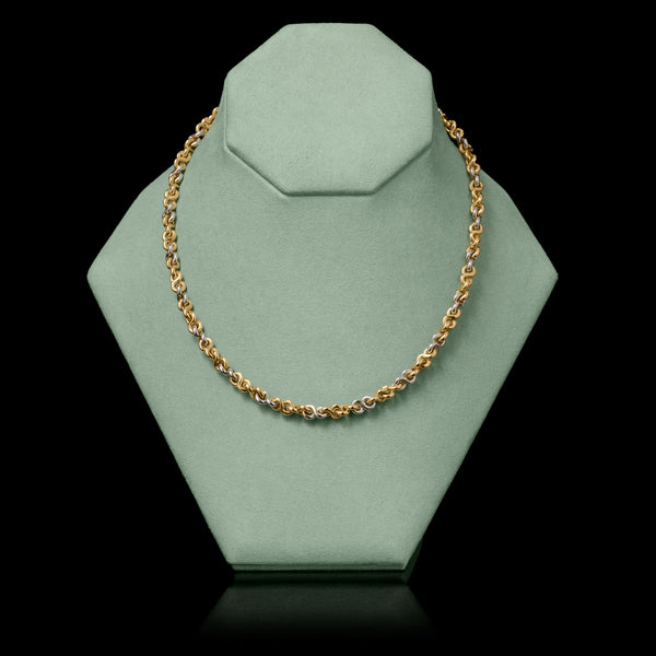 A  Handmade 18 carat Yellow Gold & Platinum Chain