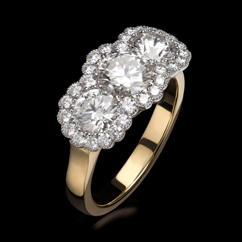 18k Yellow Gold Custom Diamond Halo Engagement Ring #100699 - Seattle  Bellevue | Joseph Jewelry