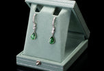 Tsavorite Garnet & Diamond drop earrings all Platinum