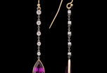 A Pair of very elegant Purple Garnet & Diamond Drop Earrings