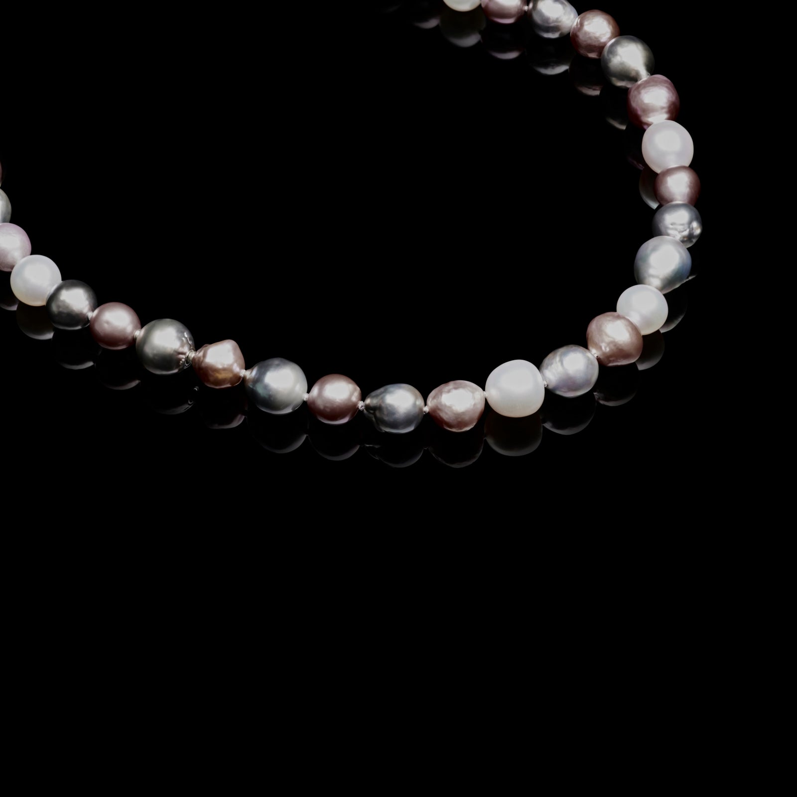 A Striking South Sea & Tahitian Baroque Cultured Pearl Necklet
