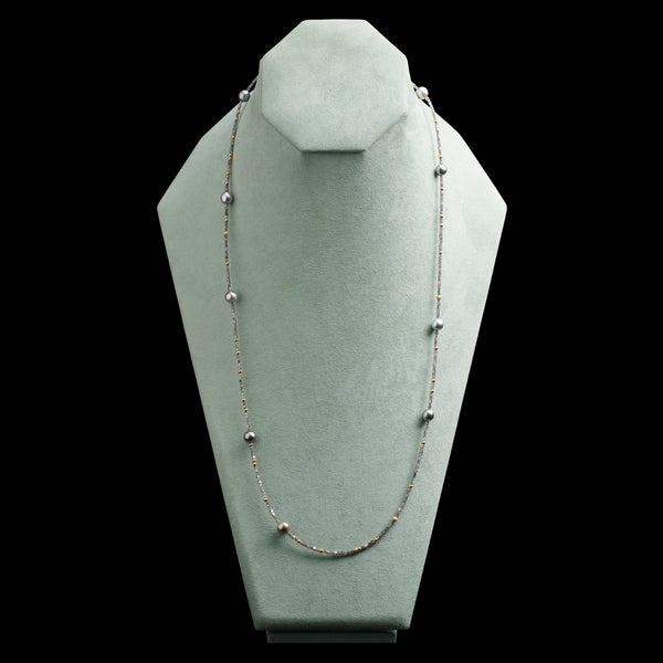 A delightful Tahitian Pearl & Diamond Necklace