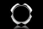 An All 18 Carat White Gold Diamond Segmented Ring with 112 Diamonds