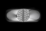 An All 18 Carat White Gold Diamond Segmented Ring with 112 Diamonds