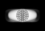 An All 18 Carat White Gold Diamond Segmented Ring with 112 Diamonds