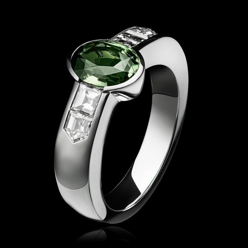 A Rarity. A Natural Alexandrite & Diamond Ring