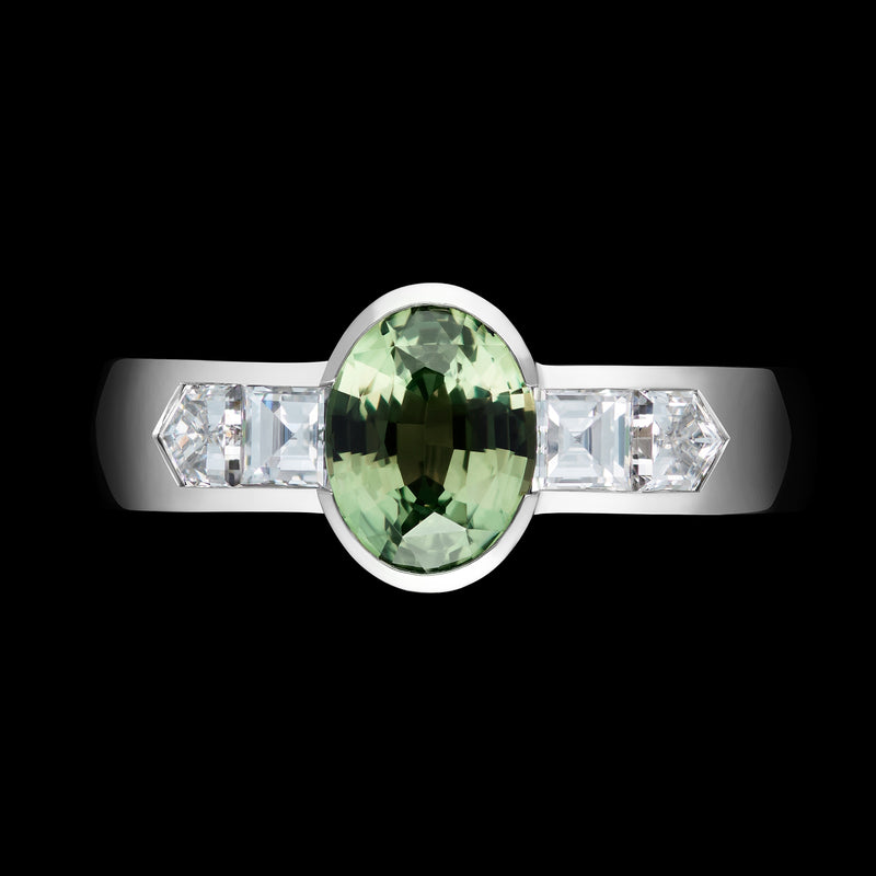 A Rarity. A Natural Alexandrite & Diamond Ring