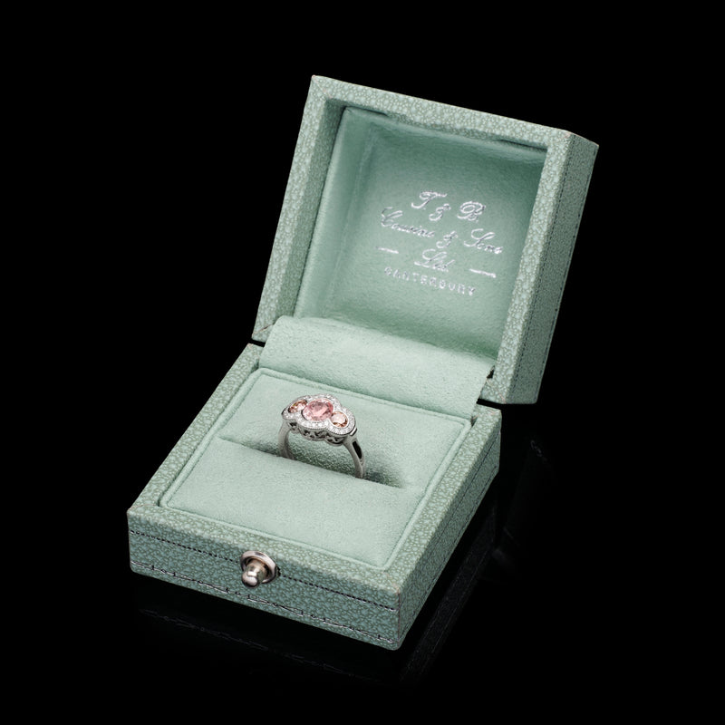 A Padparadscha Sapphire & Pink Diamond Ring