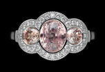 A Padparadscha Sapphire & Pink Diamond Ring