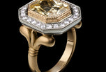 Yellow Sapphire & Diamond Cluster Ring