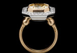 Yellow Sapphire & Diamond Cluster Ring