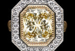 Yellow Sapphire & Diamond Cluster Ring
