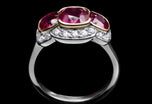 A Burma Ruby & Diamond Triple Cluster Ring
