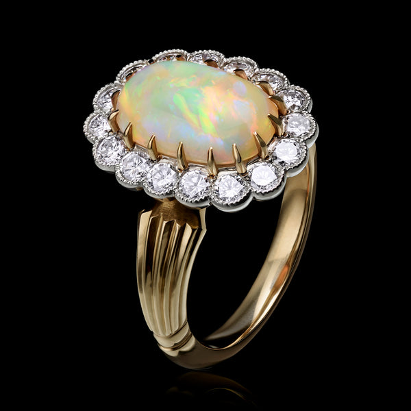 A Very Special Opal & Diamond Cluster Ring