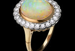 Opal & Diamond Cluster Ring