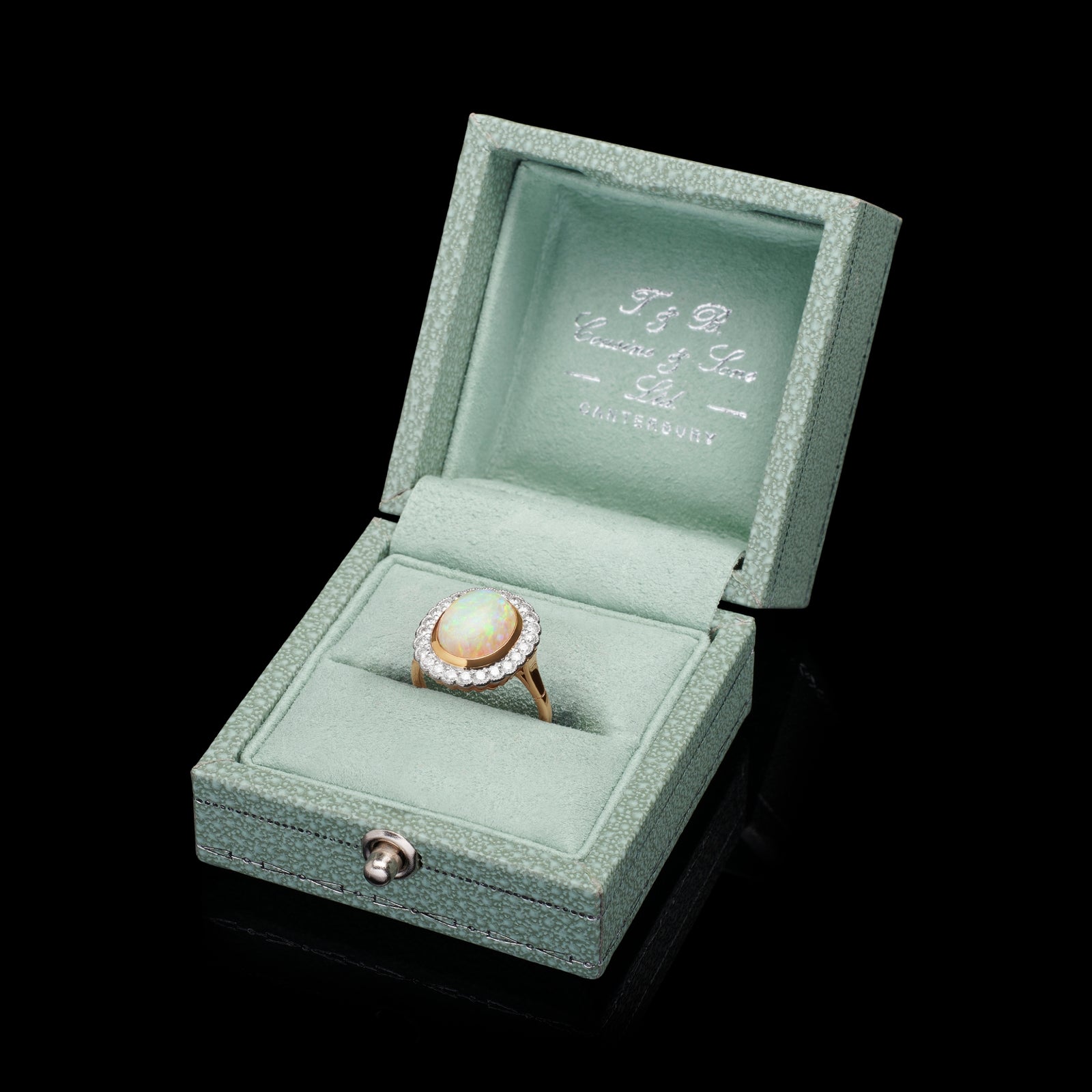 Opal & Diamond Cluster Ring