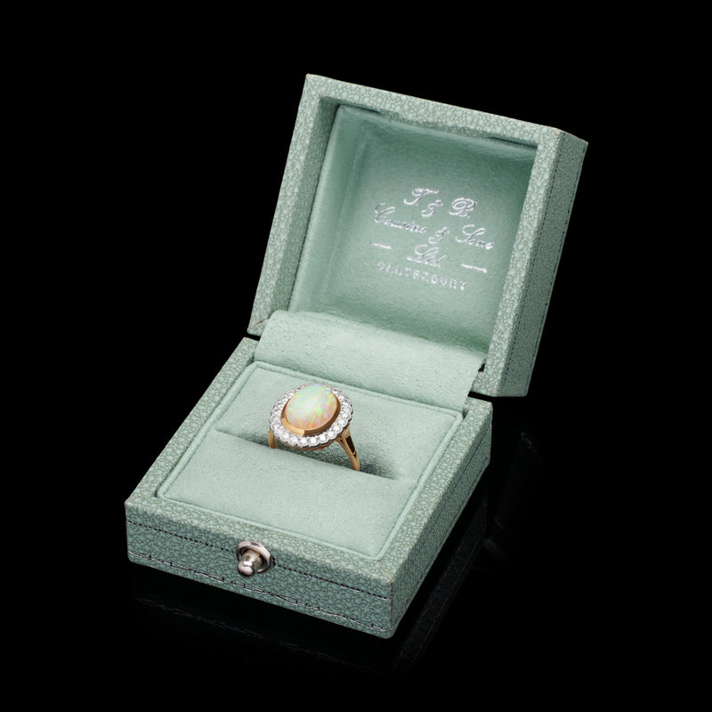 Opal & Diamond Cluster Ring