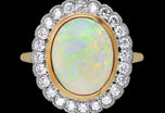 Opal & Diamond Cluster Ring