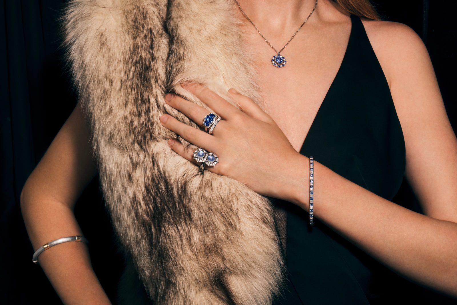 A Three Sapphire Cluster Ring