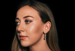Tsavorite Garnet & Diamond drop earrings all Platinum