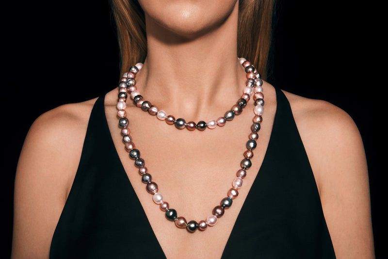 A Striking South Sea & Tahitian Baroque Cultured Pearl Necklet