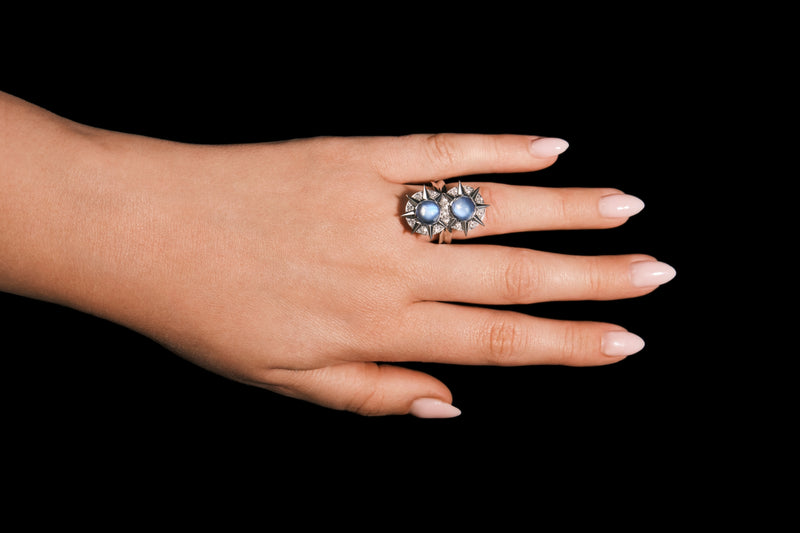 'Supanova' A unique moonstone & diamond ring