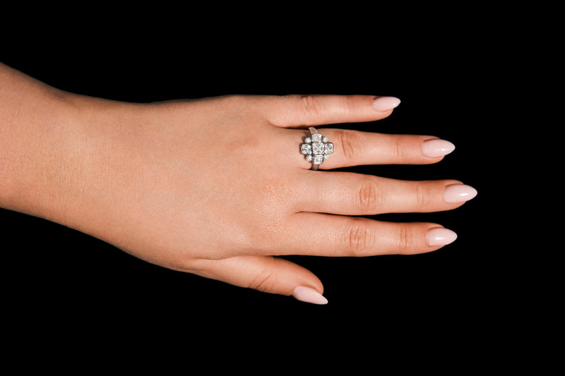 A unique & extraordinary art deco inspired diamond cluster ring