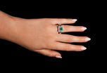 An Exceptional Columbian Emerald & Diamond Cluster Ring