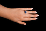 A Three Sapphire Cluster Ring