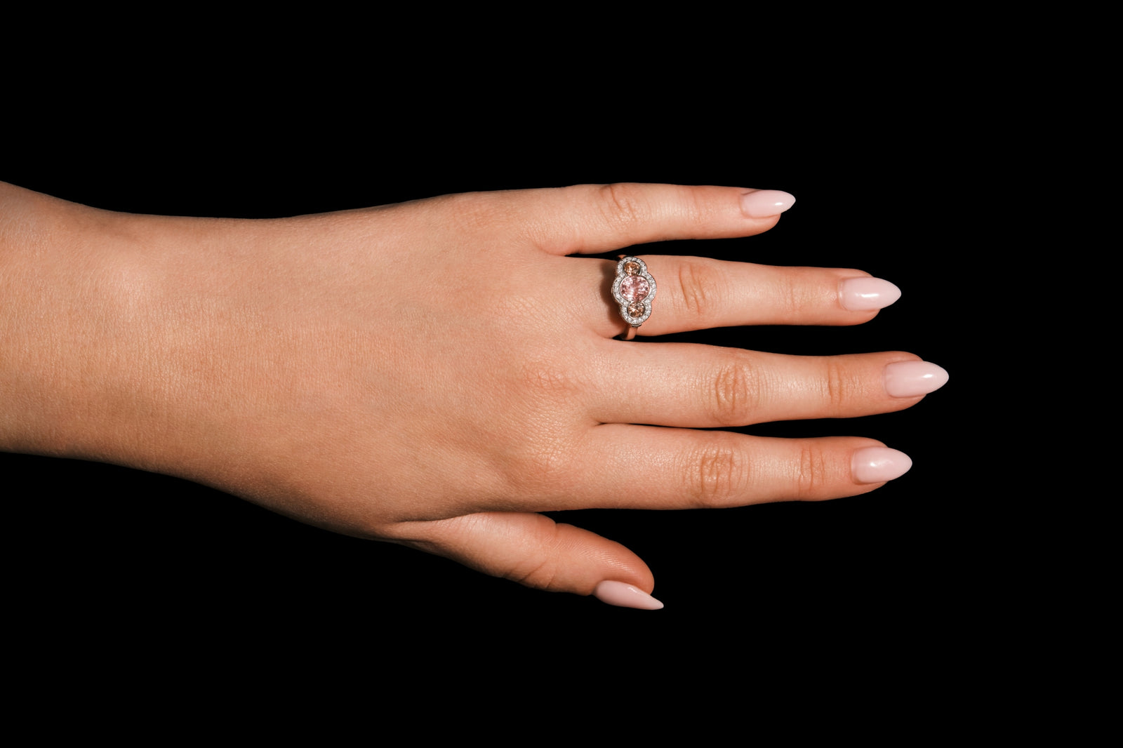 A Padparadscha Sapphire & Pink Diamond Ring