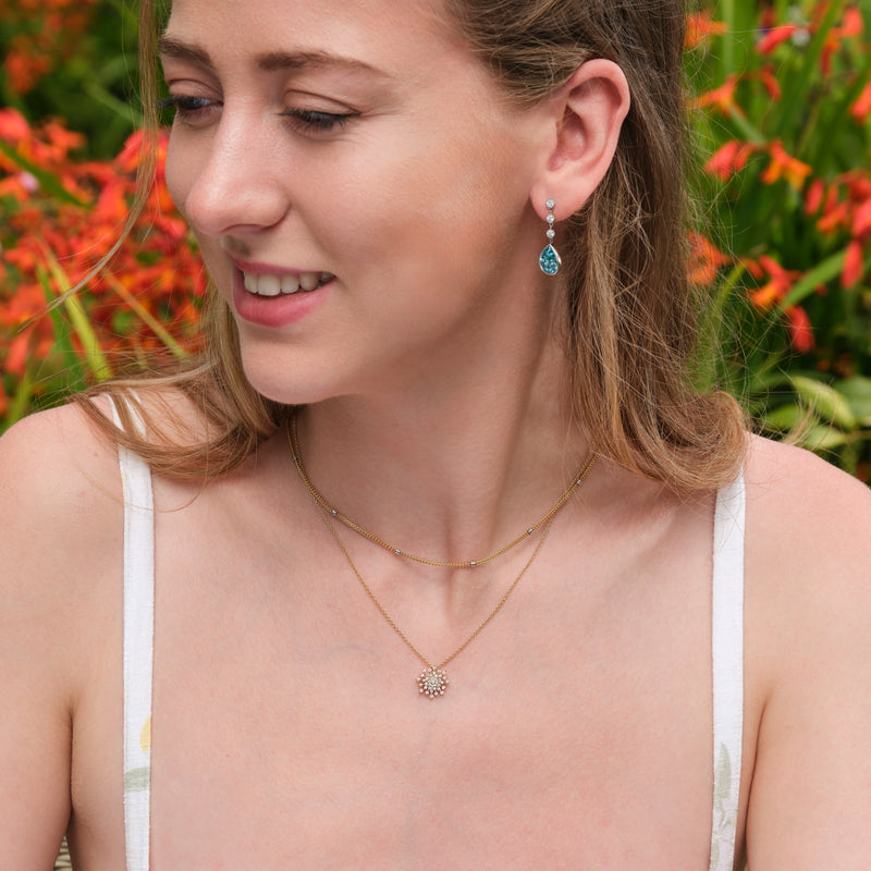 A pair of beautiful Zircon & Diamond Drop Earrings