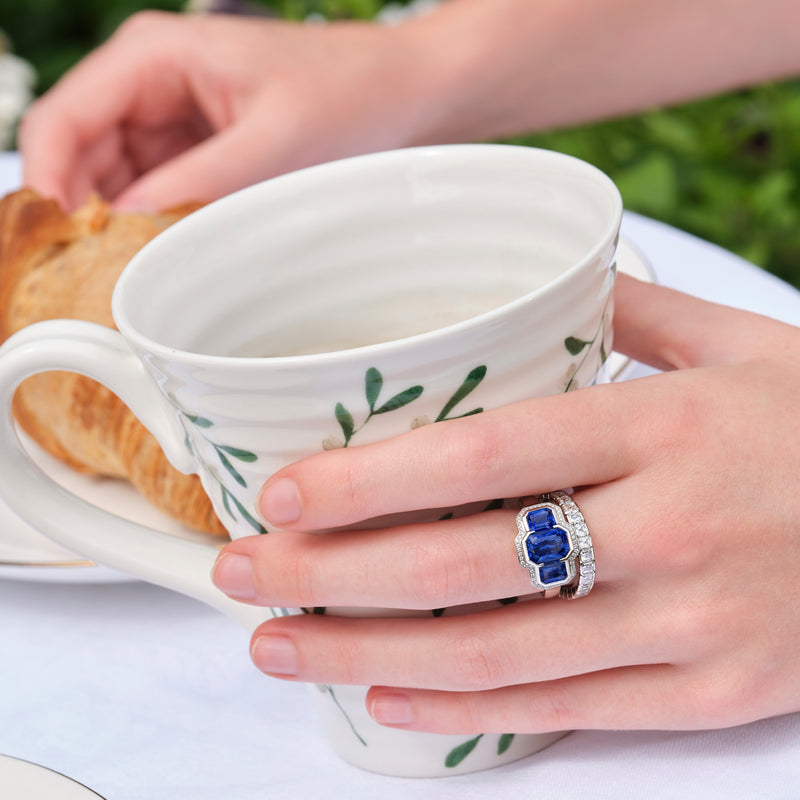 A Three Sapphire Cluster Ring