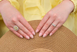 Yellow Sapphire & Diamond Cluster Ring