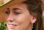 Tsavorite Garnet & Diamond drop earrings all Platinum