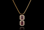 A Unique Twin Tourmaline & Diamond Rose Gold Pendant.