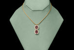 A Unique Twin Tourmaline & Diamond Rose Gold Pendant.