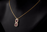 A Unique Twin Tourmaline & Diamond Rose Gold Pendant.
