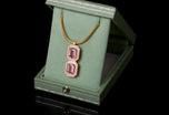A Unique Twin Tourmaline & Diamond Rose Gold Pendant.