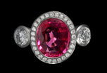 An exceptional pink spinel & diamond cluster ring