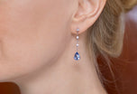 A unique pair of sapphire & diamond drop earrings