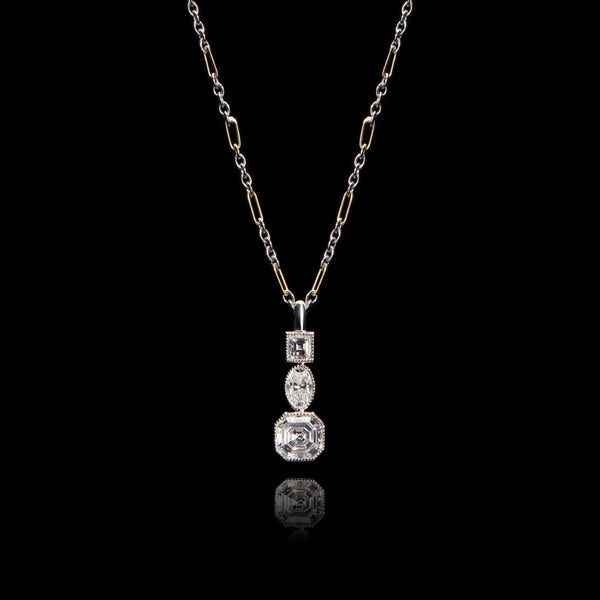 A one-off 1920s inspired diamond negligee pendant
