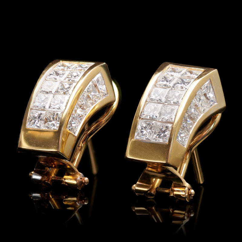 An amazing pair of American diamond half hoop clip earrings