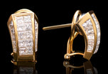 An amazing pair of American diamond half hoop clip earrings