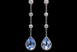 A unique pair of sapphire & diamond drop earrings