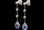 A unique pair of sapphire & diamond drop earrings