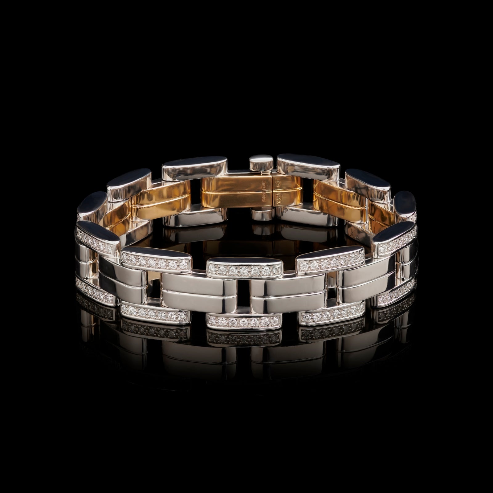 A reversible 18 carat rose & white gold diamond set bracelet